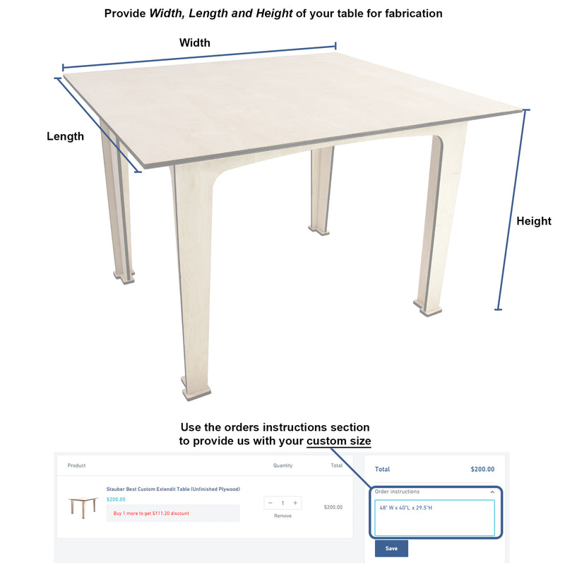 Stauber Best Custom Holiday Table (Unfinished Plywood)