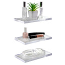 STAUBER Best- Clear Acrylic Wall Floating Shelf -  1/2" Thick - CLASSIC DESIGN - Pack of 3