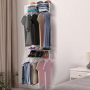 Double set of wall box shelf with hangers