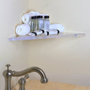 STAUBER BEST- Corner Acrylic Shelf, Set of 2 Acrylic Wall Storage Shelves, Easy Install Organizer for Living Room, Bedroom, Kitchen, Bathroom, Office.