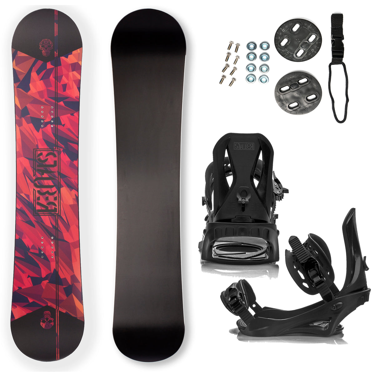 STAUBER Summit Snowboard and Dyna Bindings Package (Matte Board) - All