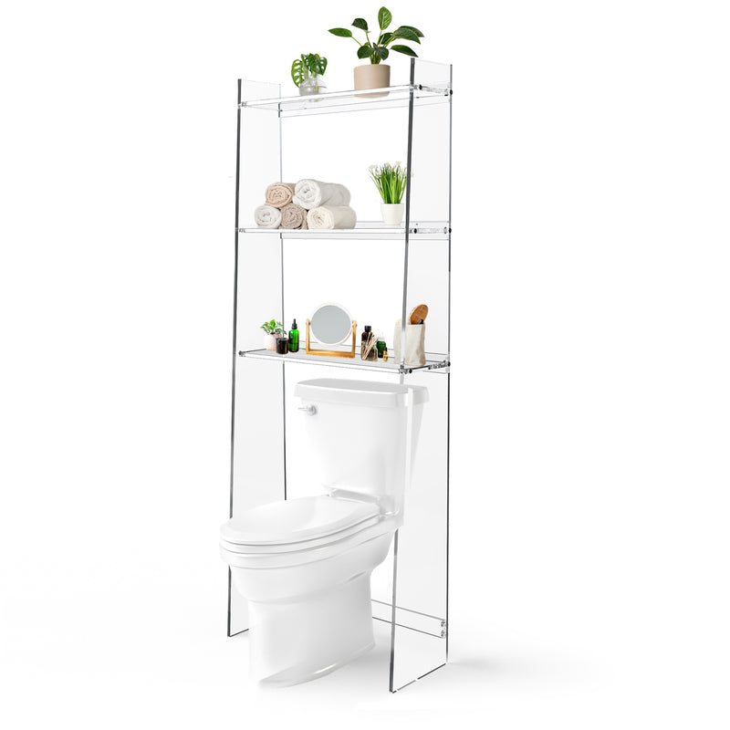Best Clear Acrylic Slanted Over the Toilet Storage Unit