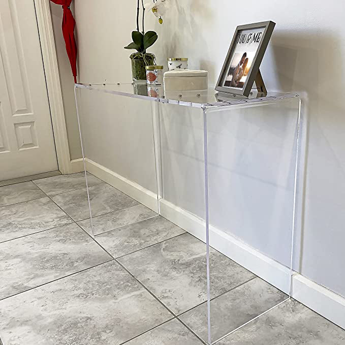 STAUBER Best Clear Acrylic Console Table (29" H x 38" W x 15" D)