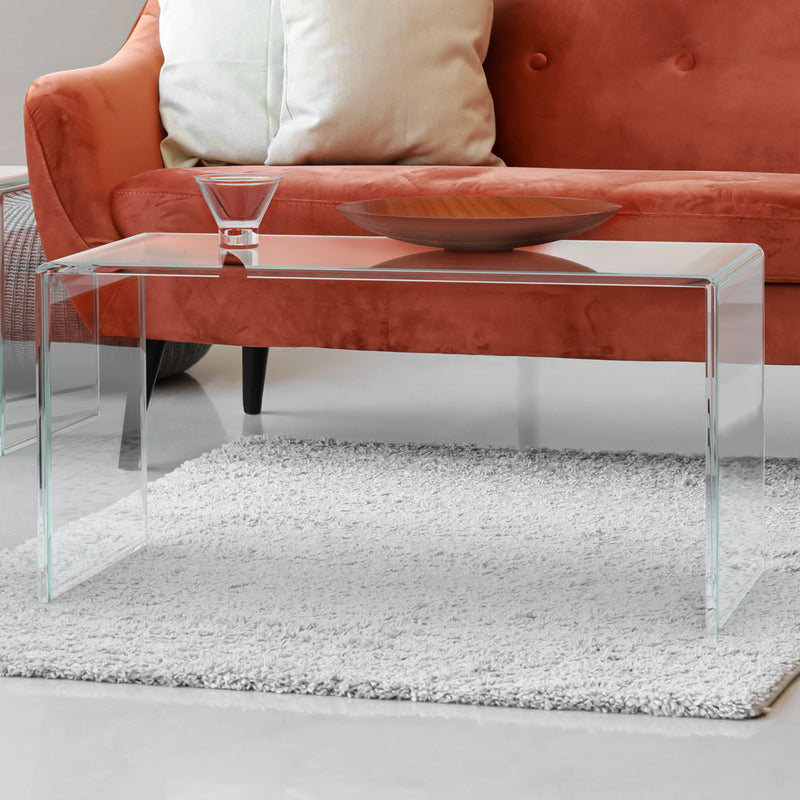 STAUBER BEST- Hollywood Collection- Acrylic Clear Modern Coffee Table (16" H x 32" W x 16" D)