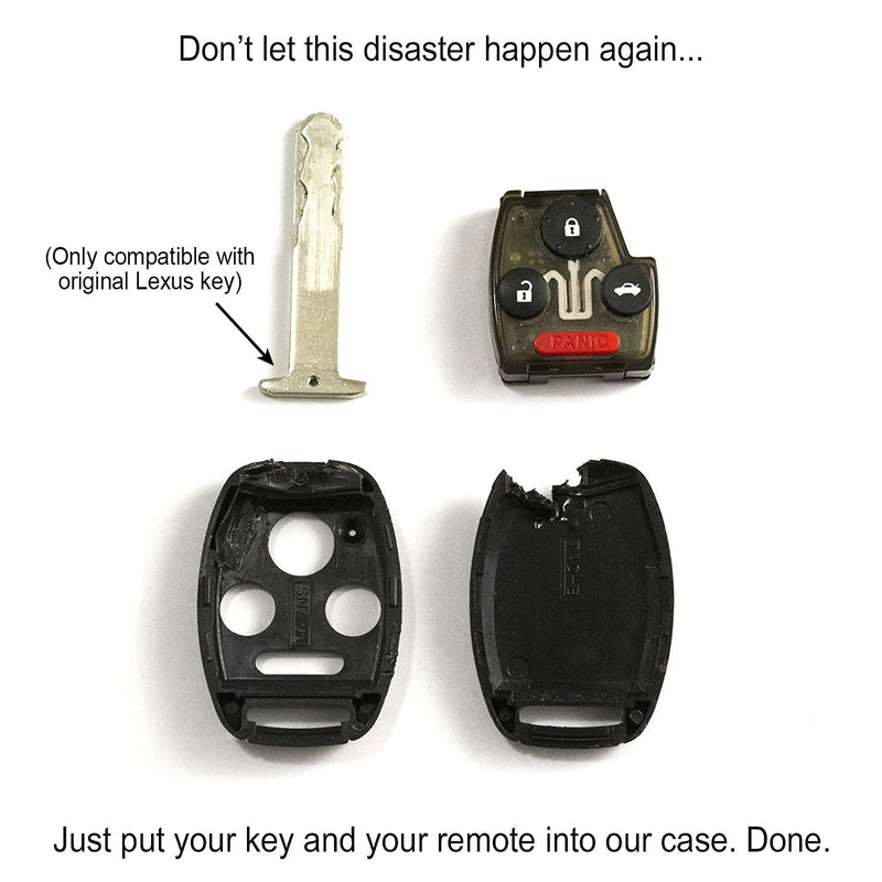 broken Honda Key 2 button Replacement Shell BLACK