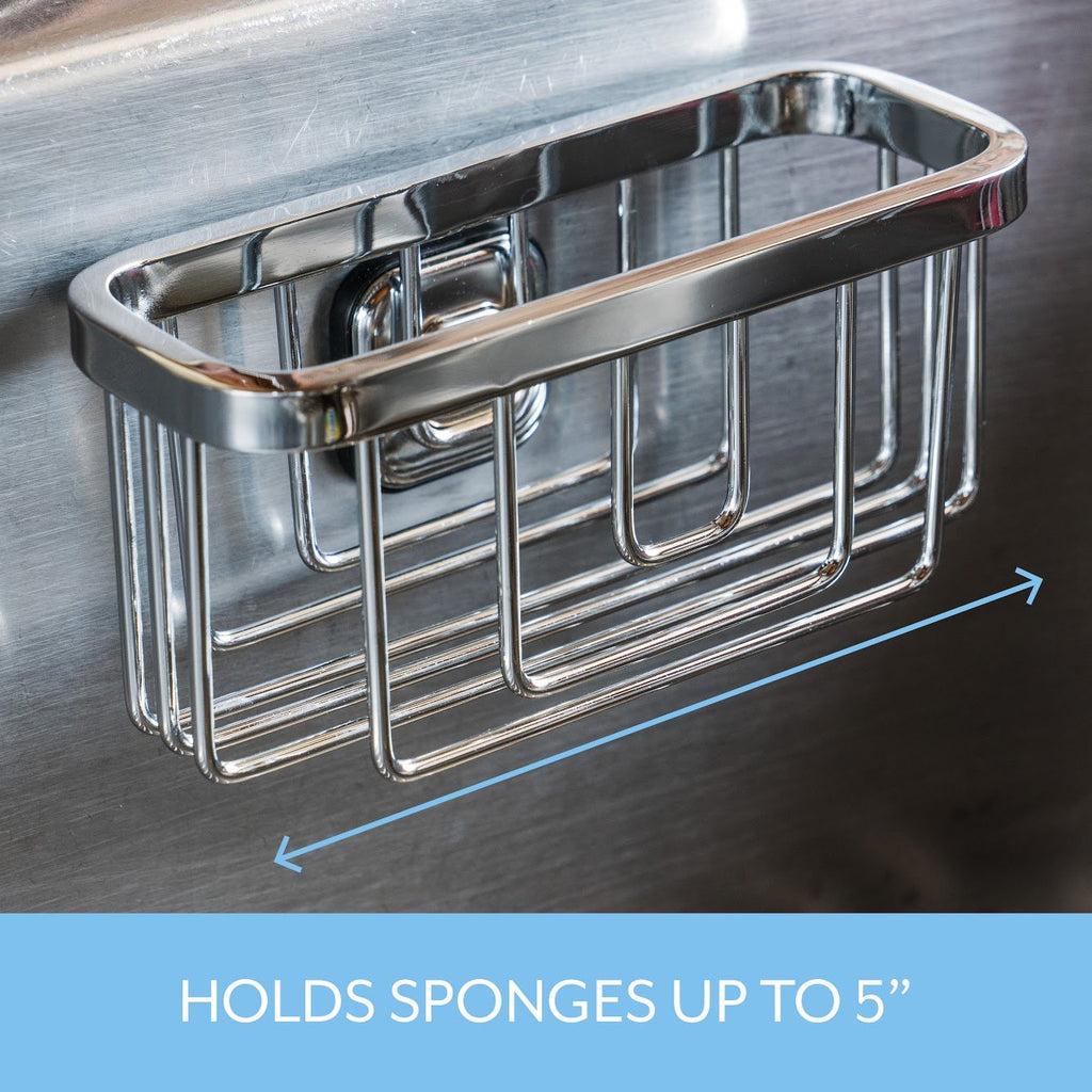 LIGHTSMAX Stainless Steel Kitchen Bath Sink Caddy Sponge Soap Organizer Holder