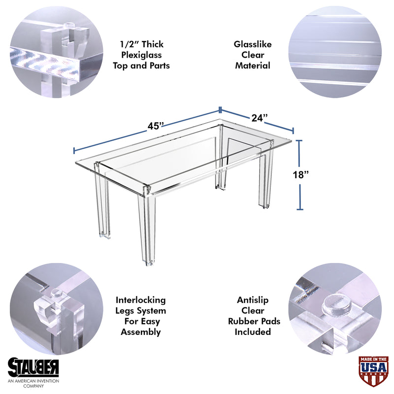 Stauber best acrylic coffee table sizes