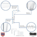 STAUBER BEST- Acrylic Wall Storage Shelf Brackets, 3"/ 5"/ 7"- Set of 2- for Living Room, Bedroom, Kitchen, Bathroom, Office.