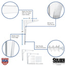 STAUBER BEST- Acrylic Wall Storage Shelf Brackets, 3"/ 5"/ 7"- Set of 2- for Living Room, Bedroom, Kitchen, Bathroom, Office.