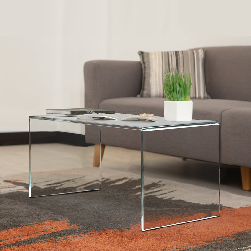 STAUBER BEST- Hollywood Collection- Acrylic Clear Modern Coffee Table (16" H x 32" W x 16" D)