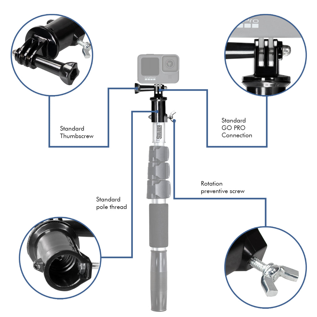 StauberBest Gopro Extension Pole Adaptor