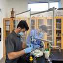 Floor Standing Sneeze Guard For Chemistry Labs Biology/Physics Lab Bench Counter Protection 6'H