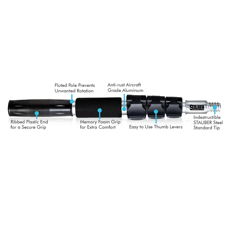 STAUBER Best Power Latch Aluminum Extension Pole (4ft, 9ft, and 20ft,) 4 ft Powerlatch STAUBER Best Power Latch Aluminum Extension Pole (4ft, 9ft, and 20ft,) 4 ft Powerlatch