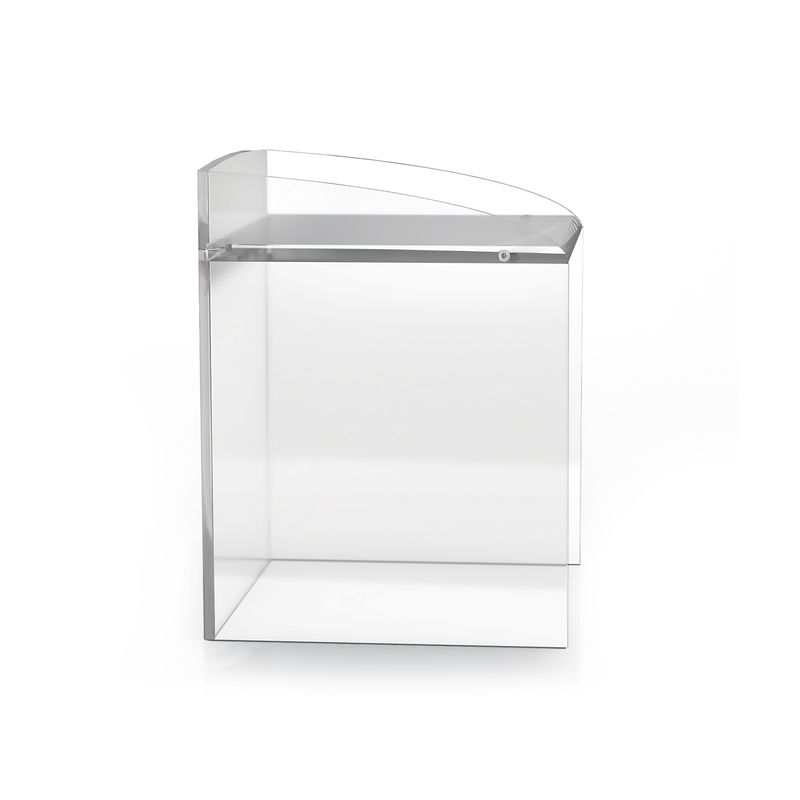 side view of clear acrylic vanity chair
