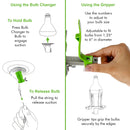 using the bulb changer and using the gripper