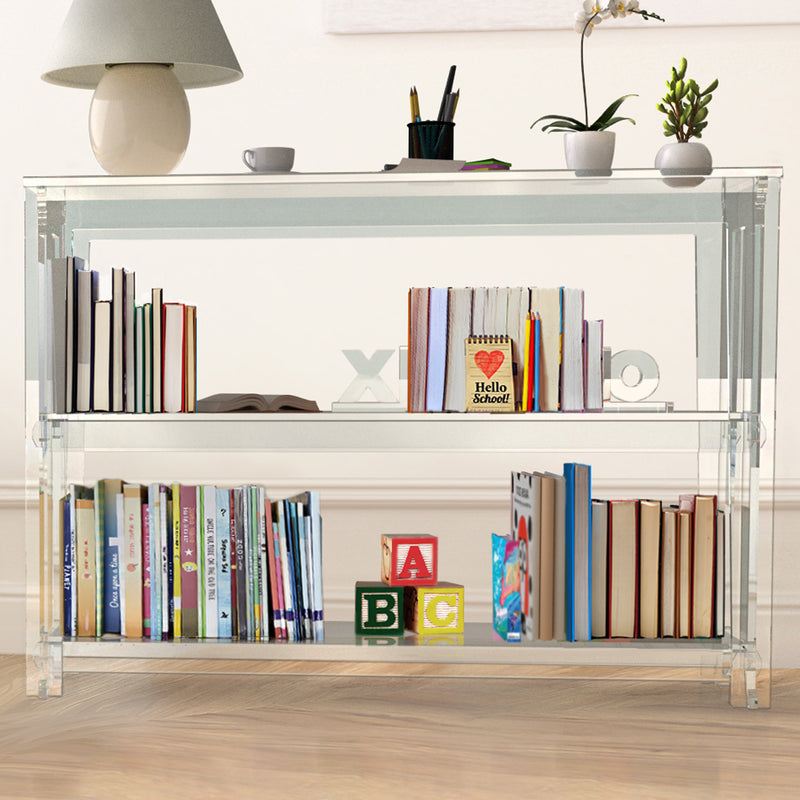 STAUBER Best Acrylic Bookshelf for Bedroom, Living Room or Office- Clear Classic (42" W x 11" D x 30" H)