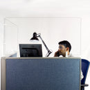 Adhesive Cubicle Sneeze Guard with Removable Tape. Leaves No Residue. (Stands Included)