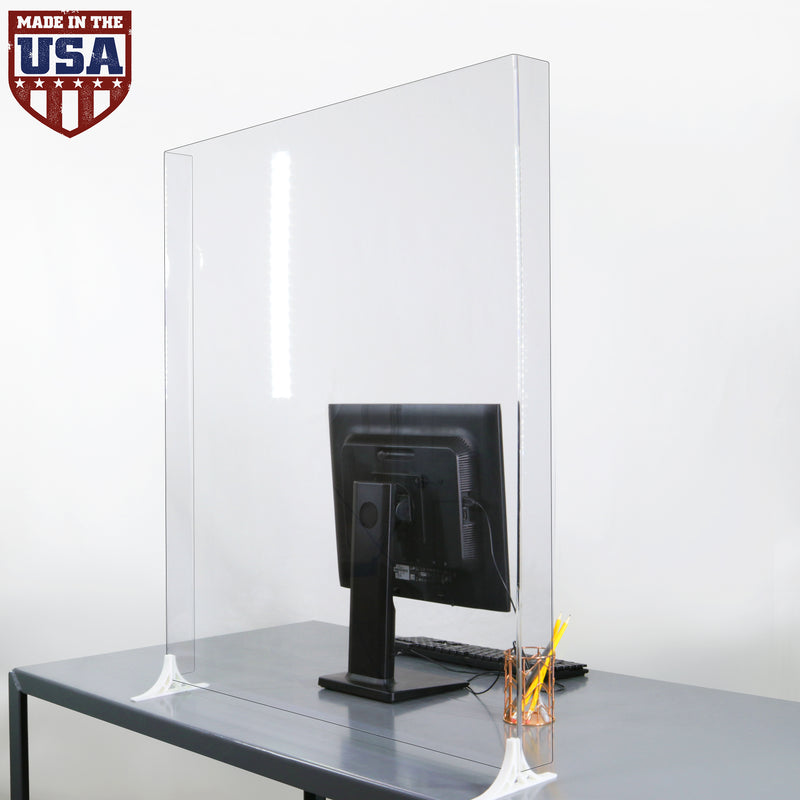 Stauber Best Large Sneeze Guard Clear Acrylic, Plexiglass, Shield, Barrier Protects Employees Against Coughing and Sneezing Customers.(36"H x 32"W)