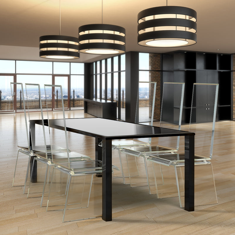 STAUBER BEST- Clear Acrylic Dining Chair - Modern High Back - Waterfall Base (18"W x 20"D x 43"H)