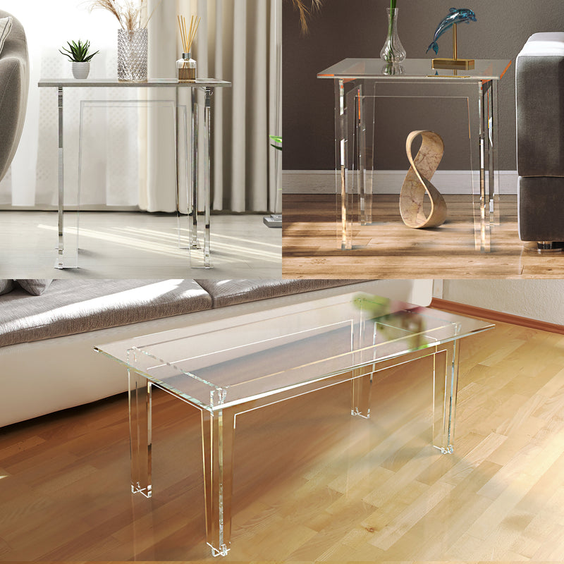 three clear classics style tables for Livingroom