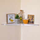 STAUBER BEST- Corner Acrylic Shelf, Set of 2 Acrylic Wall Storage Shelves, Easy Install Organizer for Living Room, Bedroom, Kitchen, Bathroom, Office.