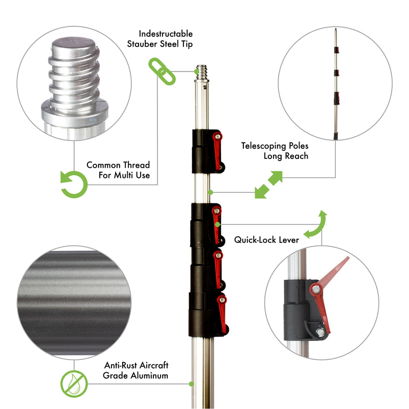 STAUBER"Quick-Lock" Bulb Changer Extension Pole - Extends from 6 to 22 Feet - STAUBER Shop