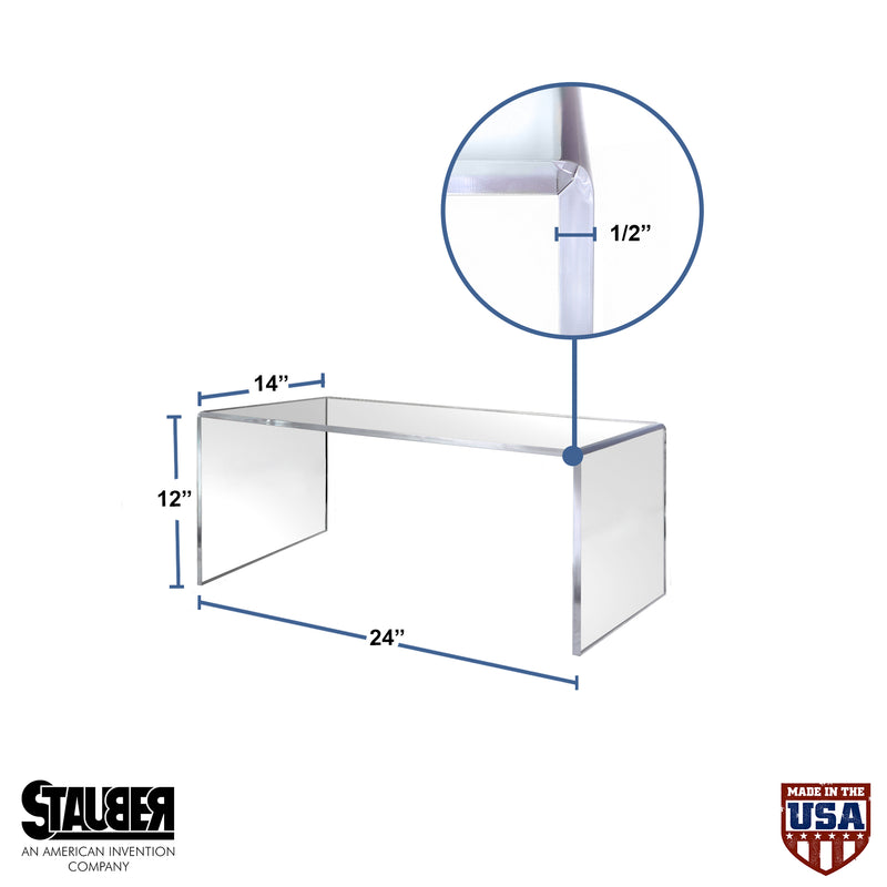 measurements of clear acrylic side table