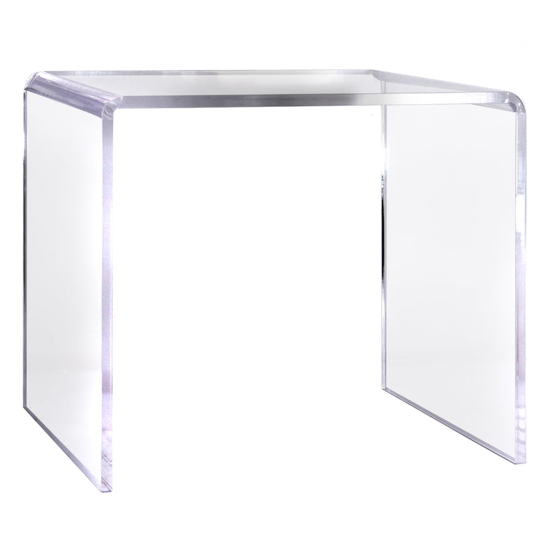 clear acrylic side table in white background