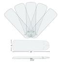 STAUBER BEST-Acrylic Fan Blades ( 5 pack )- 16" for 42" Fan or 20" for 52" Fan CLEAR - 3 HOLES PATTERN- 3/16" Thick