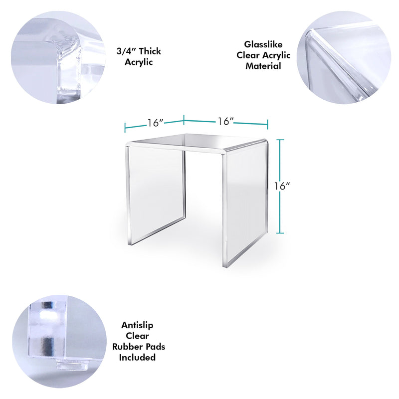 dimensions of clear acrylic stool