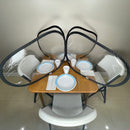 Tabletop Sneeze Guard - 4-Way Divider for cafeteria tables for nursing homes, schools and break rooms