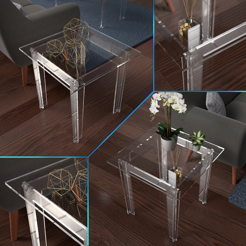 set of two acrylic side tables