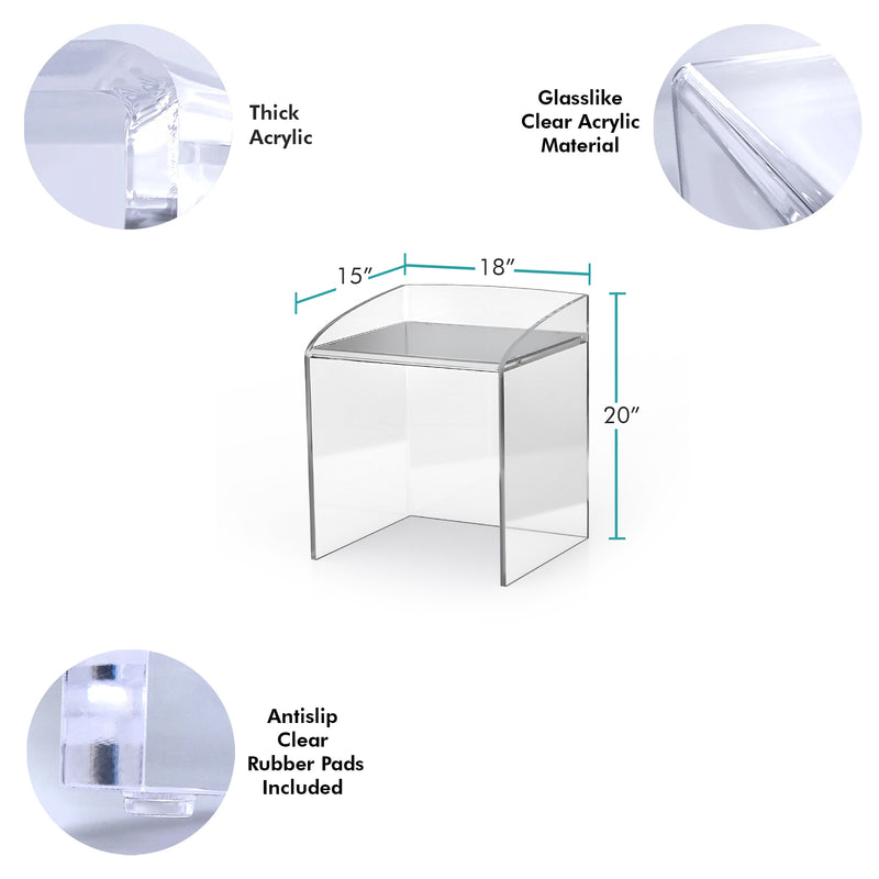 dimensions and benefits of the clear acrylic vanity chair