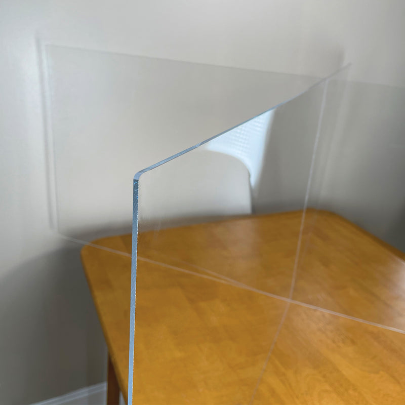 Stauber Best Plexiglass Tabletop Sneeze Guard - 4-Way Divider for cafeteria in school, nursing home, or break room